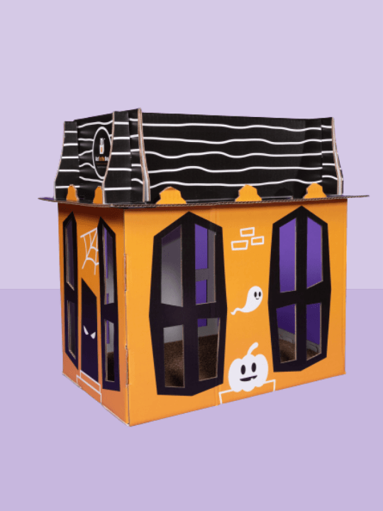 Spooky Cat Haunted House Cardboard Condo Cat in the Box LLC