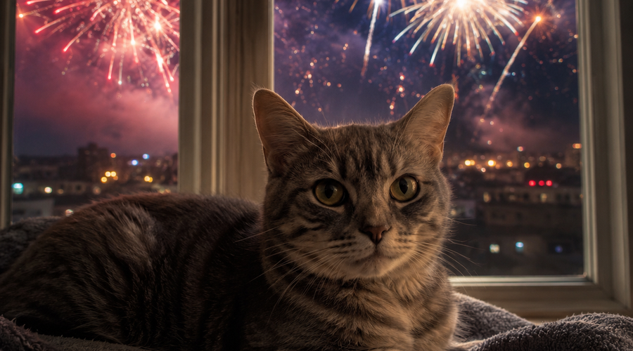 How to keep your cat calm and safe during fireworks