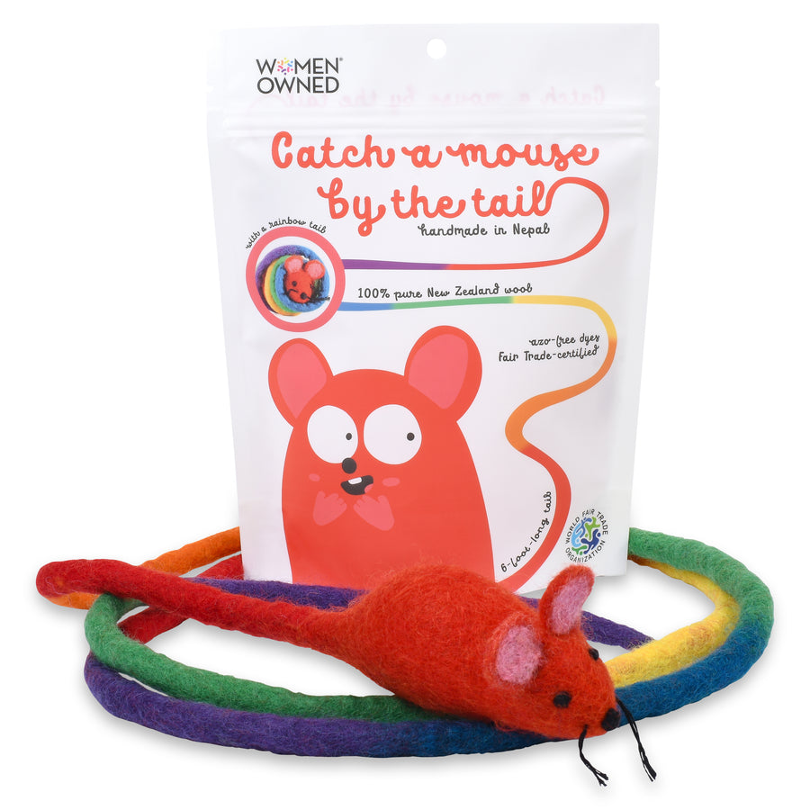 Catch a Mouse by the Tail - Wool Cat Toy