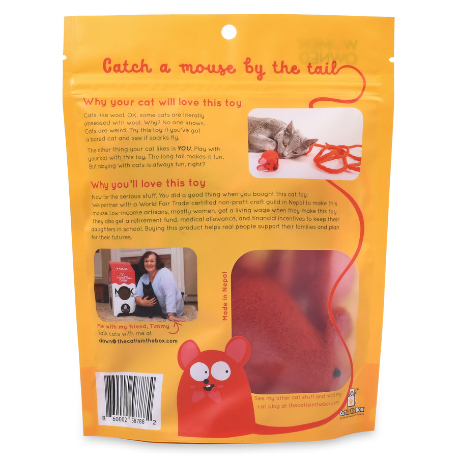 Catch a Mouse by the Tail - Wool Cat Toy