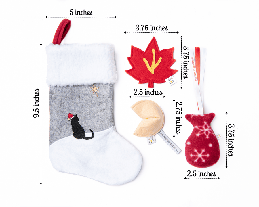 Cat Christmas Stocking with Toys - Cat in the Box LLC